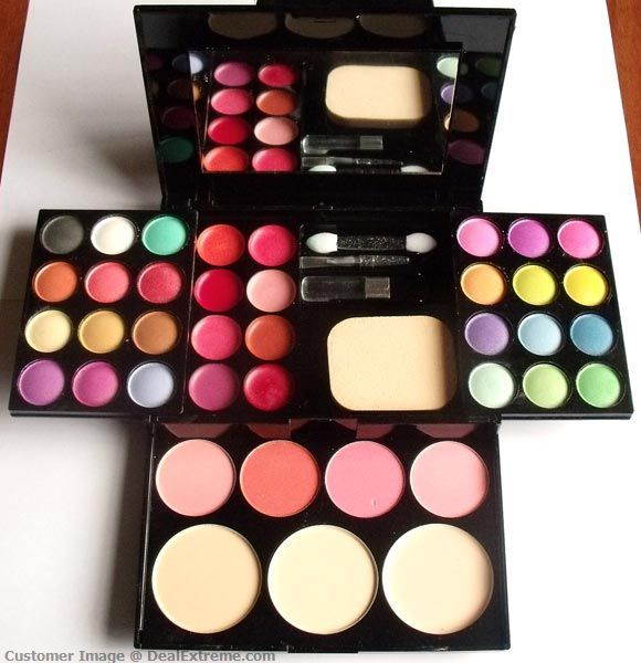 Make-Up 24-Color Kit Sombra com espelho e escova